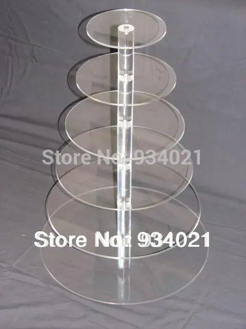 

Free Shipping Customized 6 Tier Acrylic Wedding Cupcake Stands Cake Stands/Clear Perspex Cake Stand Fittingsss party decoration