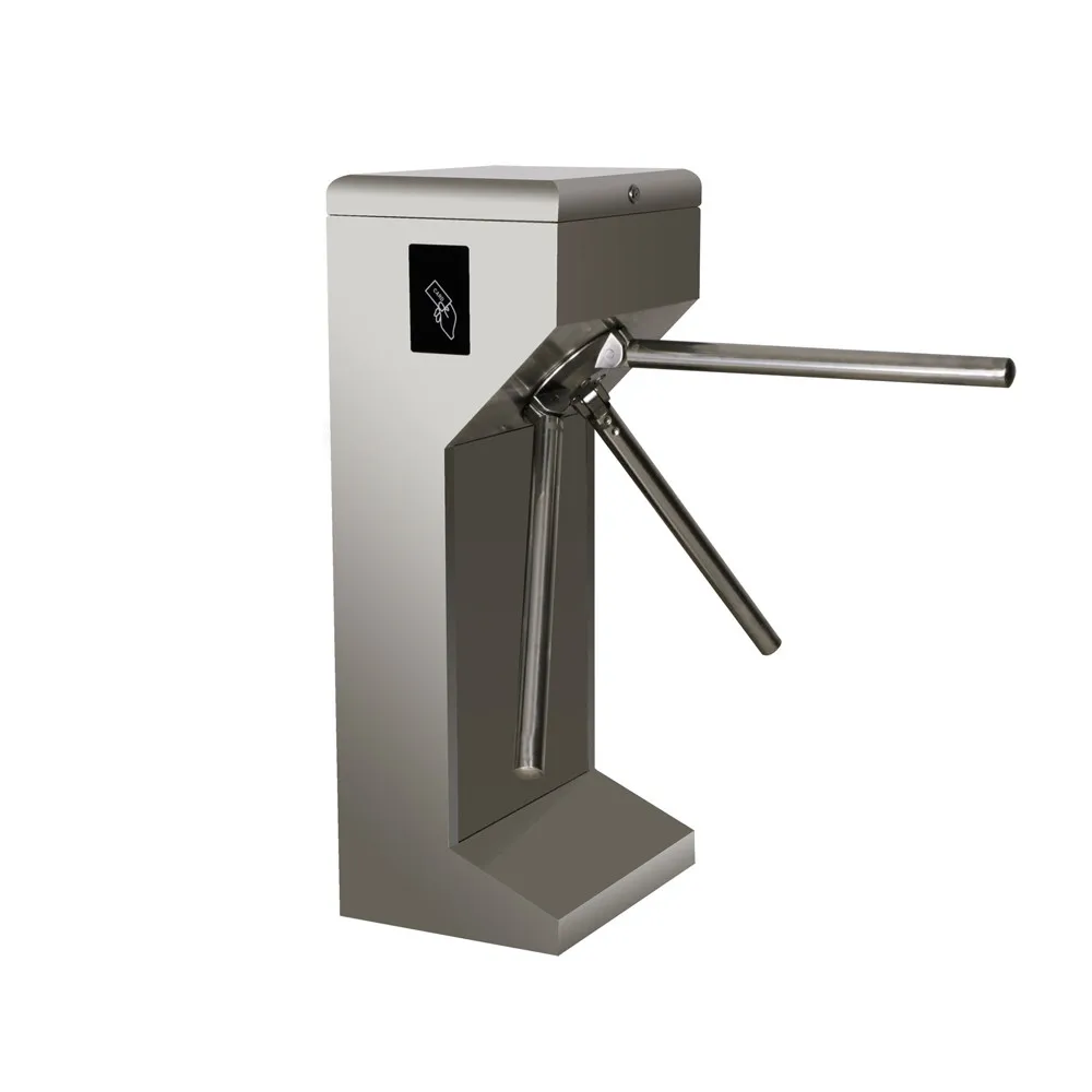 Pedestrian access control barrier gate factory price stainless steel full automatic vertical Tripod turnstile