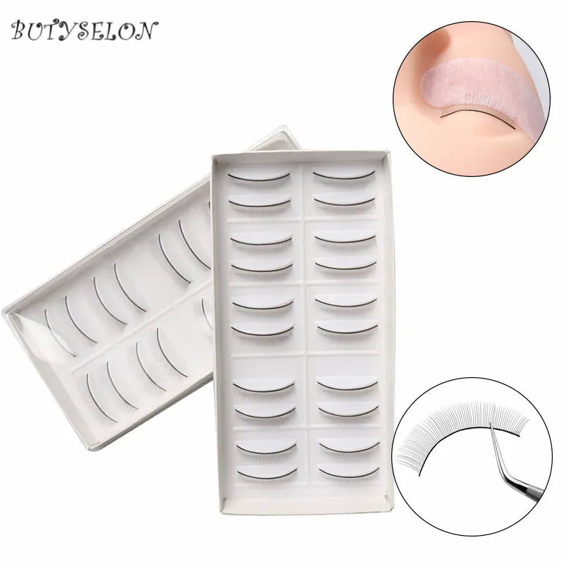 20pairs Natural False Eyelashes Handmade Training Lashes For Beginners Teaching Lashes Eye Extension Tools Practice