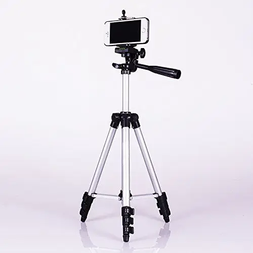 40 Inch Portable Aluminum Tripod Stand w/ Three-dimensional Head & phone holder tripod camera