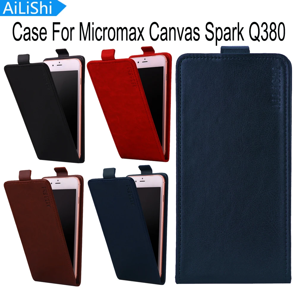 AiLiShi For Micromax Canvas Spark Q380 Case Up And Down Flip PU Leather Case Top Quality Luxury Protective Cover Skin In Stock