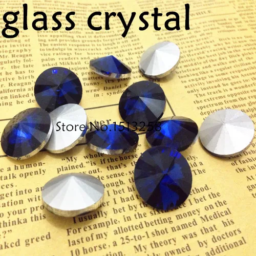 Montana Color Crystal Rivoli Crystal Fancy Stone Point Back Glass Stone For Jewelry Making 6mm 8mm 10mm 12mm 14mm 16mm 18mm