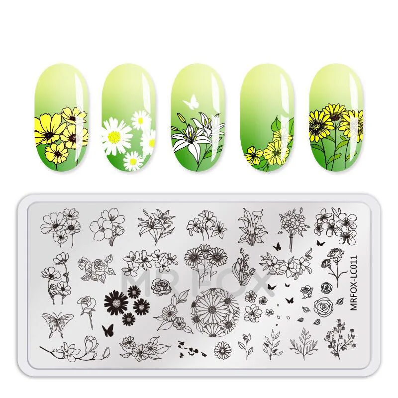 Nail Art Stamp Plate Flowers Pattern Nail Stamping Template Decorations DIY Template New Arrival Templates Cartoon Design