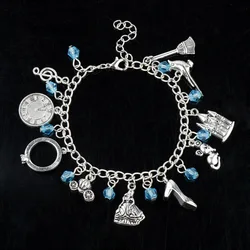 MQCHUN Cinderella High Heel/Dress/Pumpkin Charms Bracelets Once Upon a Time Bracelet Jewelry carriage Pendants Bangles-25