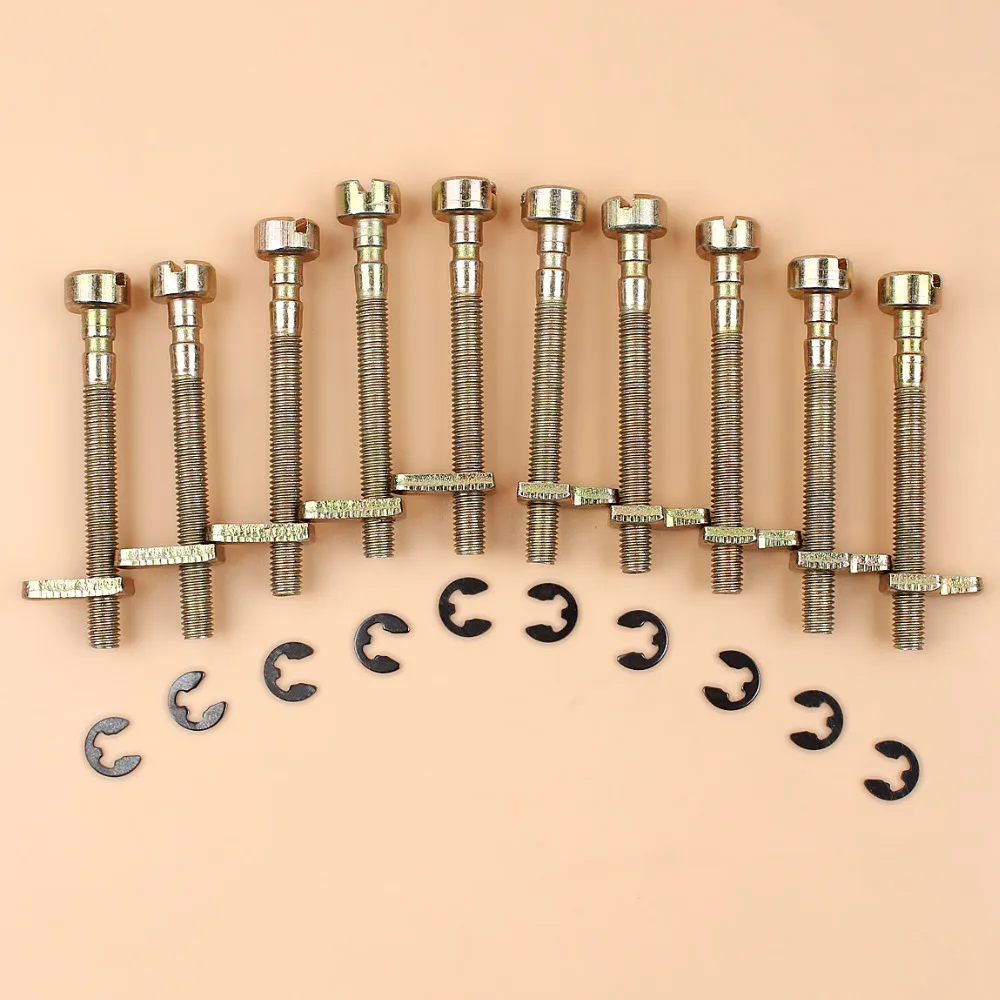 Tornillo ajustador tensor de cadena para motosierra, piezas de repuesto para Partner 350, 351, Poulan 295, 2775, 2900, 4620, 10 unidades por lote