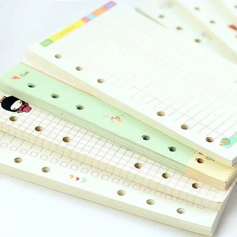 45 Sheets Kawaii A5 A6 Loose Leaf Notebook Paper Refill Spiral Binder Index Inner Pages Monthly Weekly Daily Planner Agenda