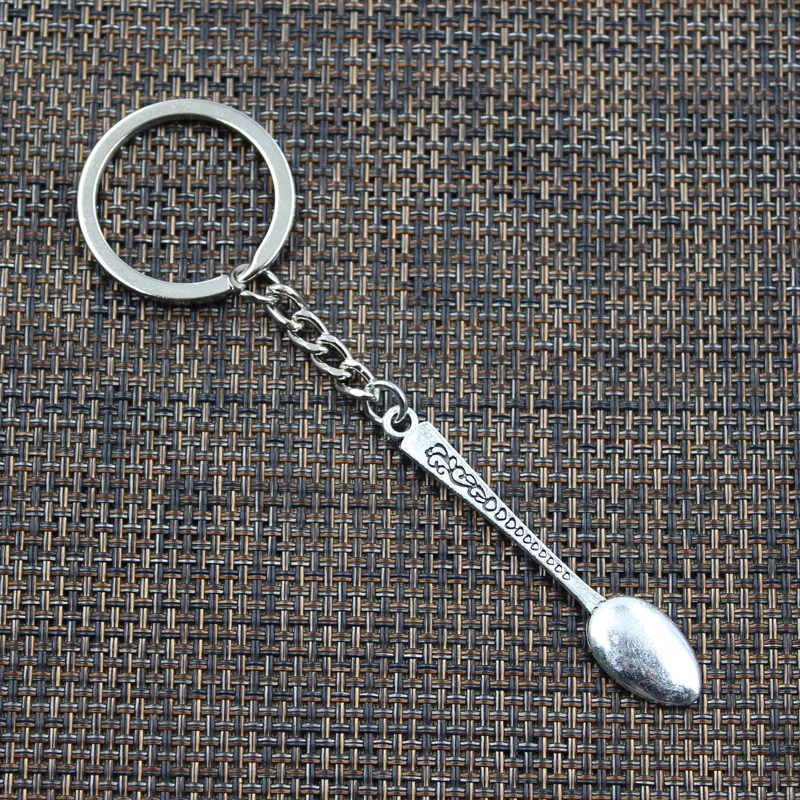 Hot Fashion Dollar Spoon Money 57x12mm Pendant 30mm Key Ring Metal Chain Bronze Silver Color Men Car Gift Keychain Dropshipping