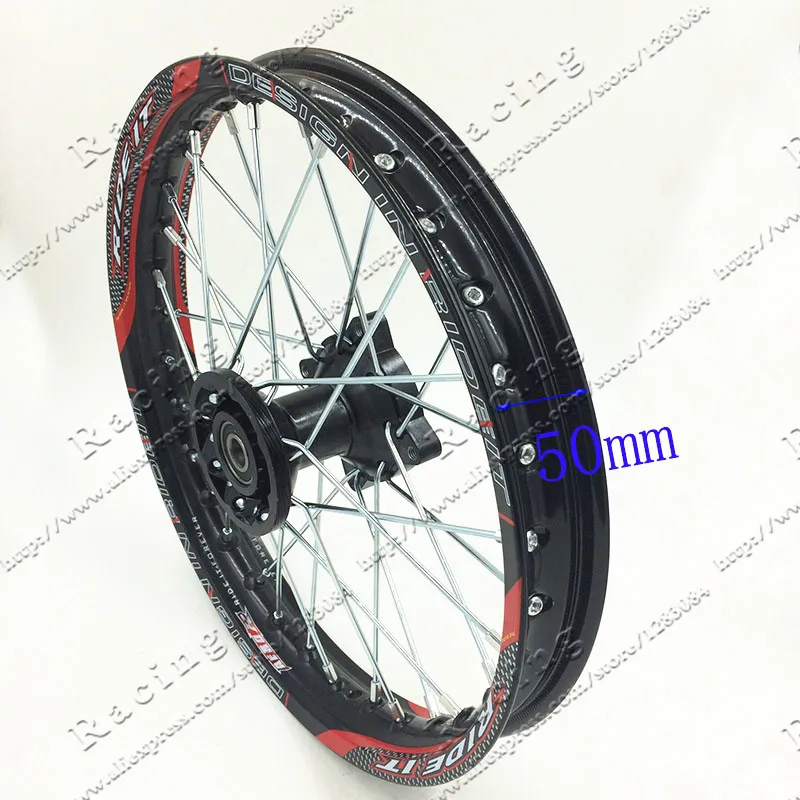 Black Pit Bike Racing 14 Inch Alloy Front Wheel Rim with 32 holes fit 60/100-14 tyre PIT PRO  CRF 1.40