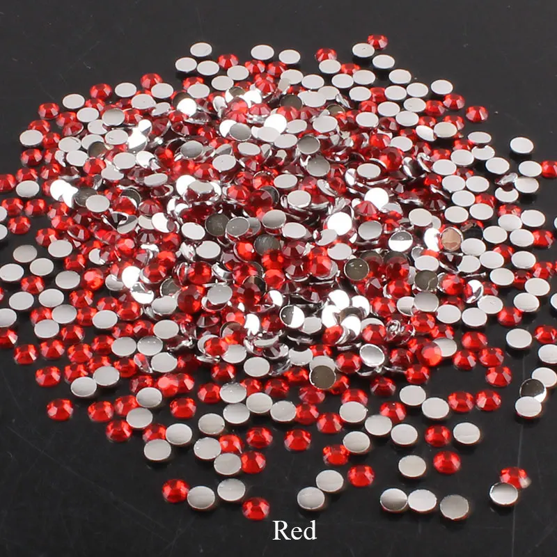 Red Resin Flat Back Crystal Rhinestone Non Hotfix Nails for Phone Glue Strass Case Stones and Crystals for Clothes Decoration E