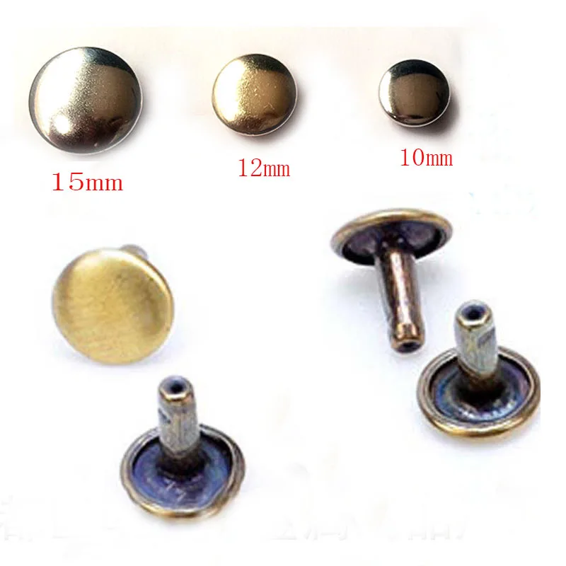 Double Cap Rivets Round Rivet Fasteners for Leather Craft Decorations