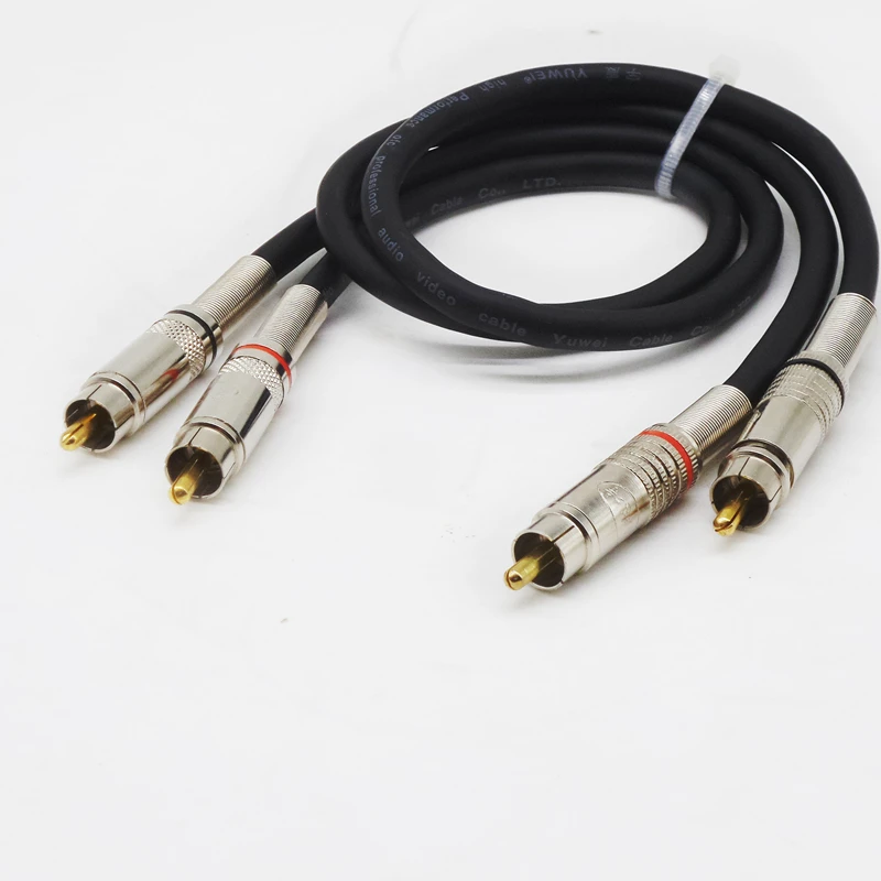 2-channel RCA shielded audio cable High quality 2rca socket audio cable 1M 2M Audio Line