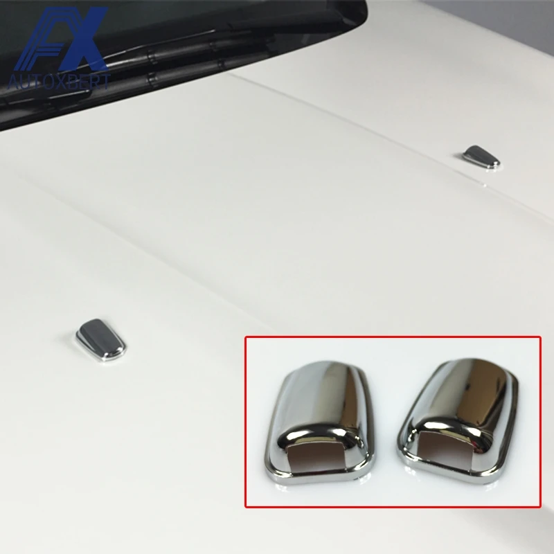 AX Chrome Front Hood Bonnet Windscreen Washer Wiper Spray Nozzle Cover Trim Decoration For Ford Escape Kuga 2013 2014 2015 2016