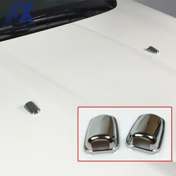 AX Chrome Front Hood Bonnet Windscreen Washer Wiper Spray Nozzle Cover Trim Decoration For Ford Escape Kuga 2013 2014 2015 2016
