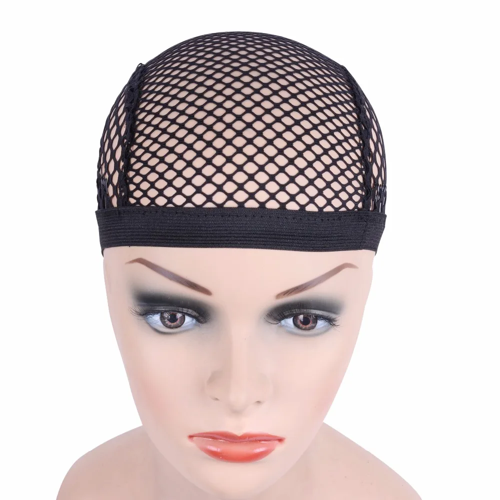 1 piece Black Hairnets With 3 Clips Mesh Weaving Black Wig Hair Net Making Caps Weaving Wig Cap