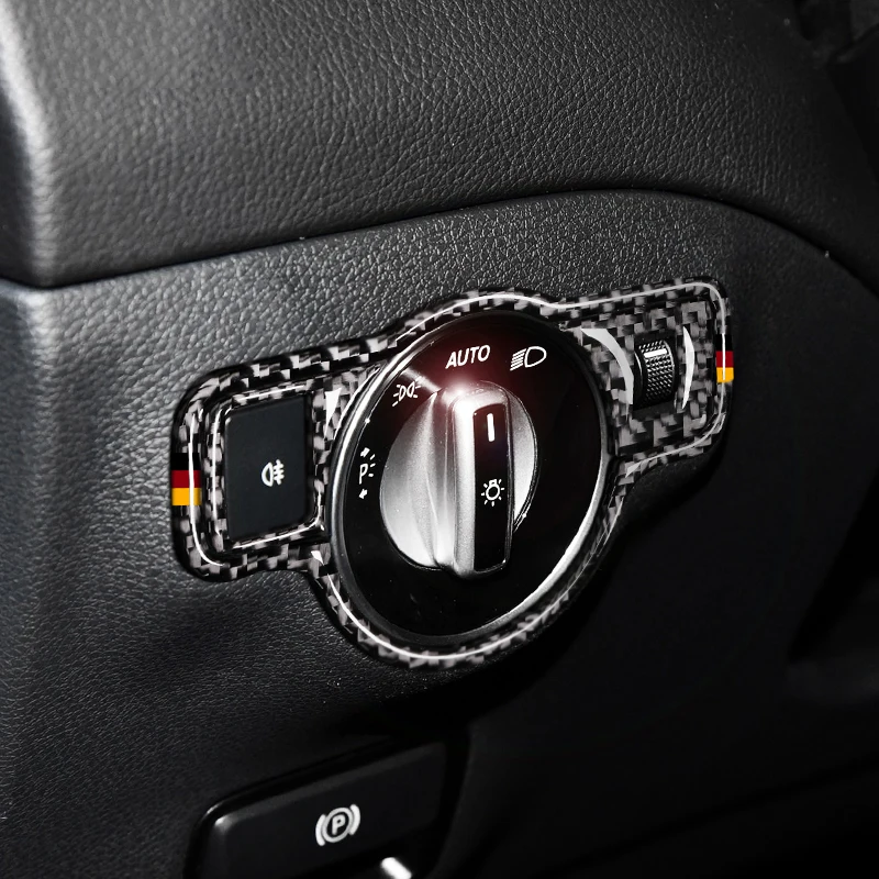 

For Mercedes Benz A B C E G Class CLA GLA GLE GLK Car Interior Headlamp Switch Sticker Trim Refit Switch Frame Decor Cover