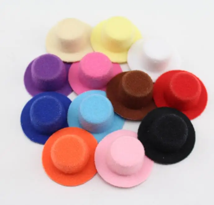 Cheap Price 50pcs/lot Solid Color Women Party Felt Mini Top Hat Base Hair Fascinator Hat Base. DIY Mini hat 4cm wholesale