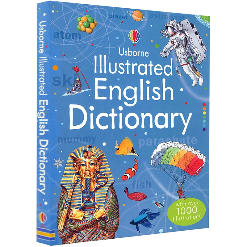 Usborne Illustrated English Dictionary Children Learning Words Book Tool Over 1000 Illustrations Color Picture