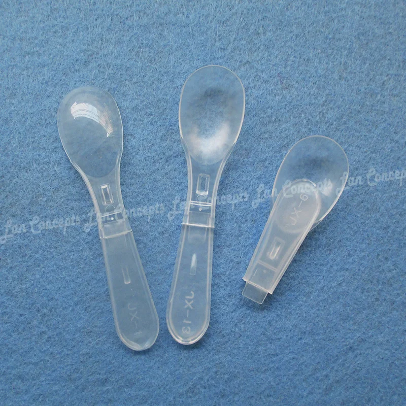 2 gram foldable Spoon 2g Plastic Measuring Scoop for medical powder - transparent 200pcs/lot free shipping