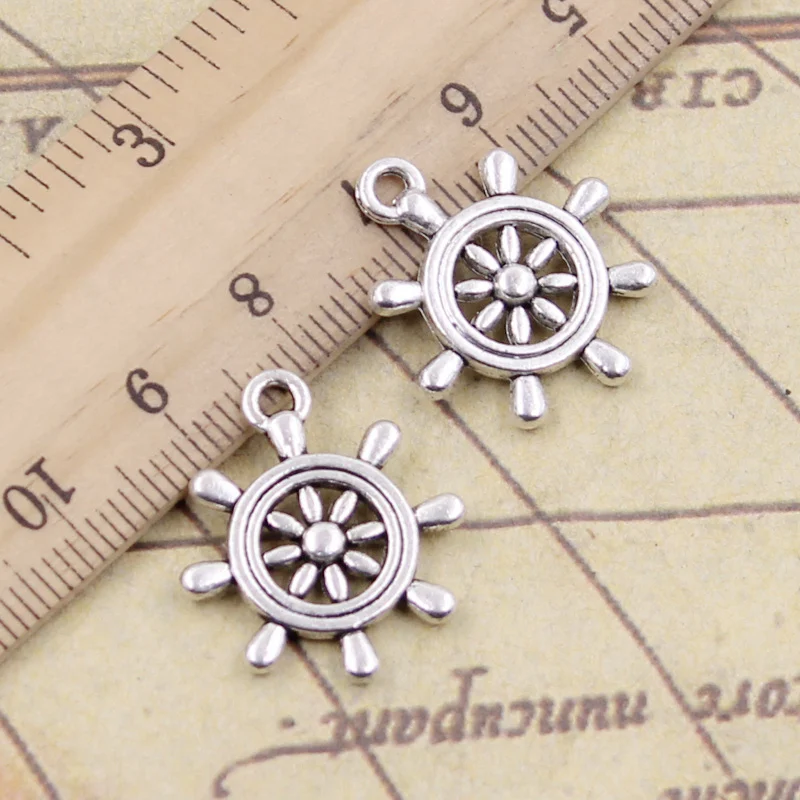 10 stücke Charms schiffe rad helm rudder 22x20mm Tibetischen silber farbe Anhänger Antiken Schmuck, Die DIY Handgemachten handwerk anhänger