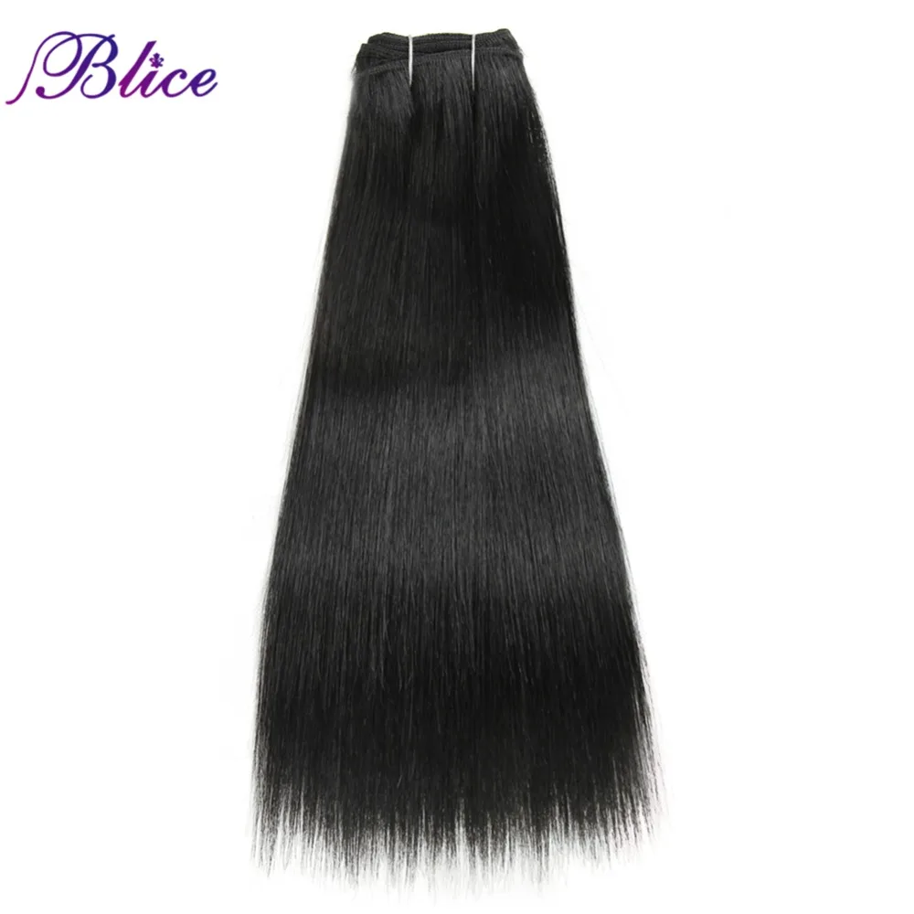 Blice Synthetic Yaki Straight Weaving 100% Kanekalon Futura fiber 8-26 Inch Hair Extension Pure Color One piece Hair Bundles