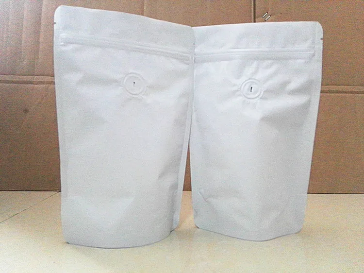 50pcs 50g~1kg Colored Stand up Aluminum Foil Valve Ziplock Bag Coffee Beans Storage Bag One-way Valve Moistureproof Coffee Bags