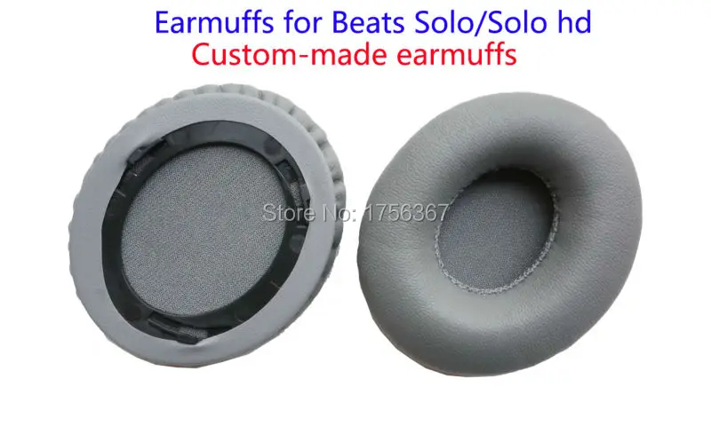 Ear pads replacement for Beats SOLO HD and Beats SOLO headphones Custom-made earmuffs (earcaps/Cushion)Gray