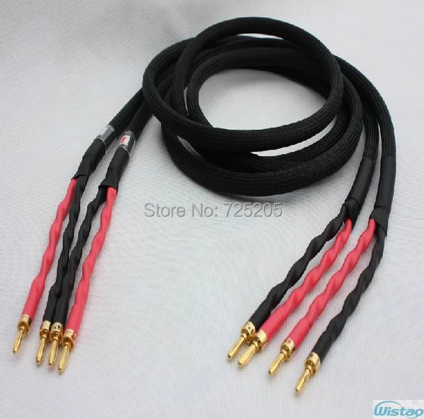 HIFI Speaker Cable 5 MM Square Budweiser Gold-plated Copper Banana Terminals  Choseal 4N OFC Cable 2.5m  3m Black Brawn DIY