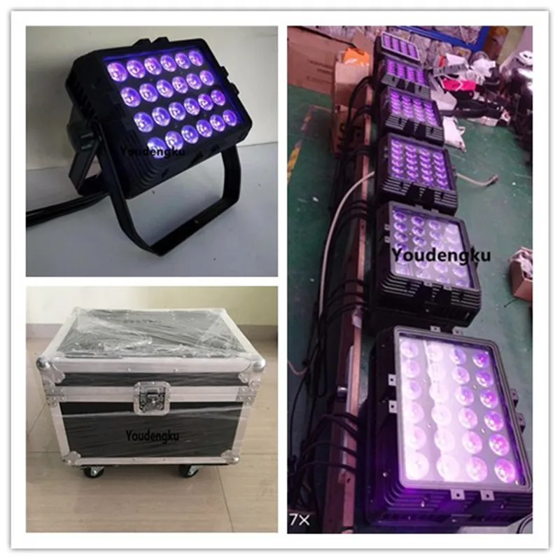 4pieces with case outdoor event wall lighting 6in1 rgbwauv led city color 24* 18w 6in1 dmx wall washer Led City Color Light