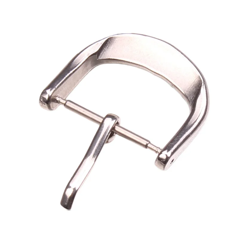 Solid Stainless Steel Silver Gold Watch Buckle 12 1618 20 22mm Metal Polished Leather Watchbands Strap Clasp Watches Accessories