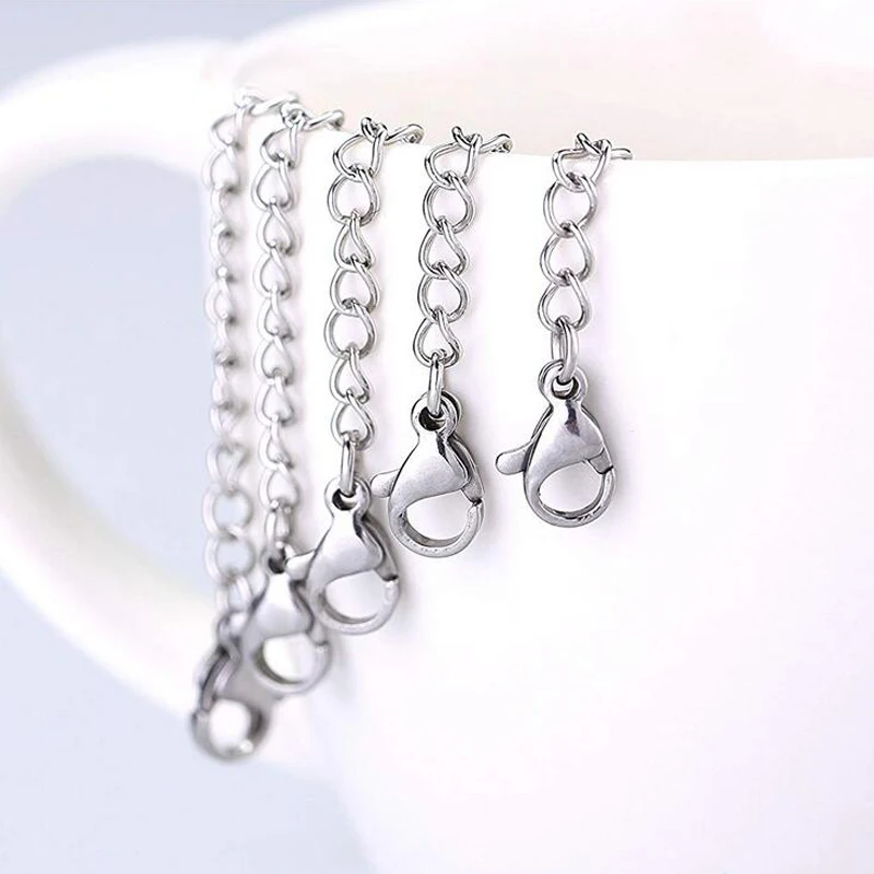 Großhandel 10 Stück/Set Edelstahl Halsketten- und Armband-Verlängerungsketten-Set für DIY-Schmuckherstellung in Zwei Farben – Detail 4