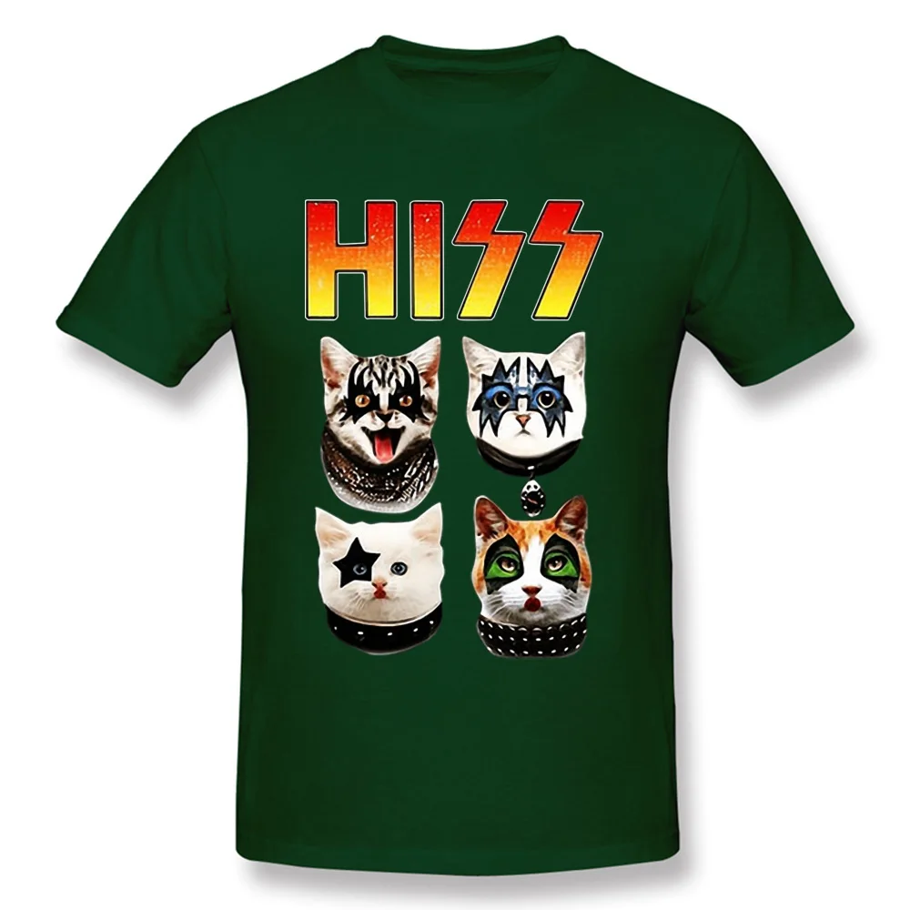 KISS Hiss Cat Parody Funny Tshirts Rock Meow Group Men T Shirt Hiphop Rock Newest Tops & Tees Gothic High Quality