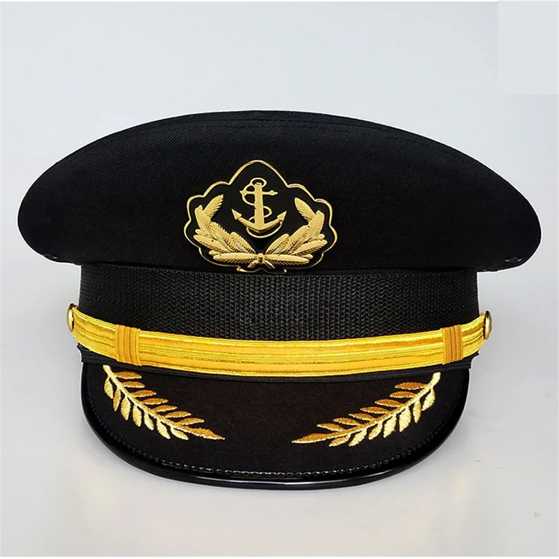 American Sailor Officer Visor Hats Boatman Military Noble Navy Cap With Eagle Emblem Halloween Christmas Gift