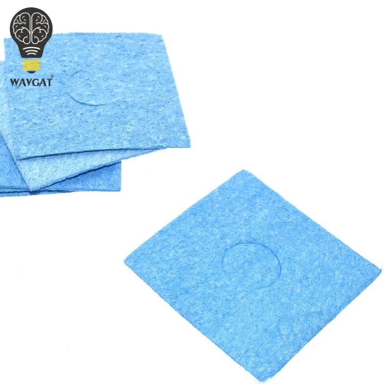 10 pcs 6*6CM Blue High Temperature Resistant Heatstable Soldering Iron Solder Tip Welding Cleaning Sponge Remove Tin