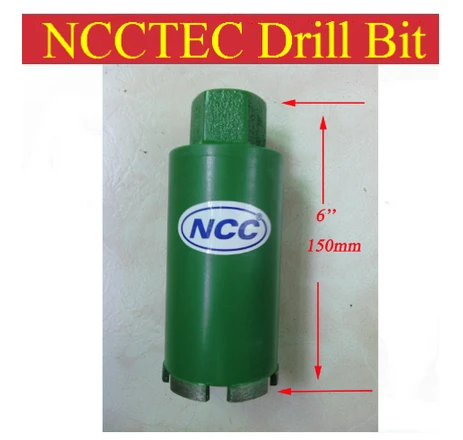 

32mm*150mm NCCTEC short crown wet diamond drilling bits FREE shipping | 1.3'' diameter 6'' long concrete wall wet core bits