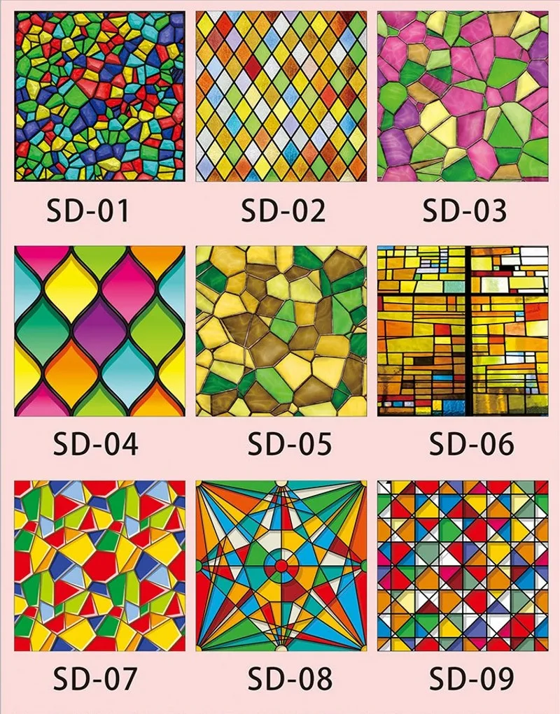 Custom Size Window Film Static Cling Church Stained Window Sticker Frosted Drop-Shipping Furniture Foil Home Decals Glass Foil