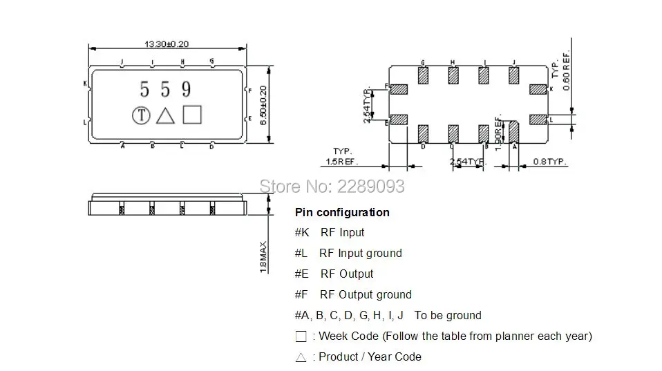 

Free Shipping! 100% NEW Original TB0559A TB 0559A TB0559 559 IF SAW Filter 140 MHz SMD 13.3mm*6.5mm