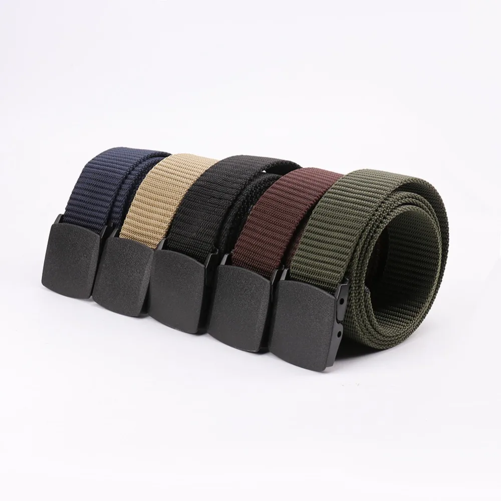 Military Men Belt Woman Army Belt 2019 Tactical Wide Waist Belts Plastic Buckle Light Weight Black Belt Nylon Travel 120cm 130cm