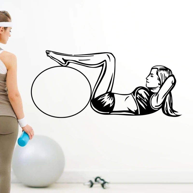 Pegatina de gimnasio para abdominales de coche, calcomanía de chica de Fitness, carteles de culturismo, calcomanías de vinilo para pared, decoración de pared, Mural, pegatina de gimnasio