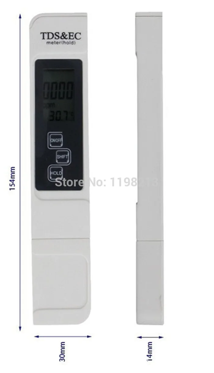 TDS Tester EC Meter Water Quality Purity Tester Conductivity Meter TDS Meter Monitor Detector 3-in-1 0-5000ppm TDS & EC