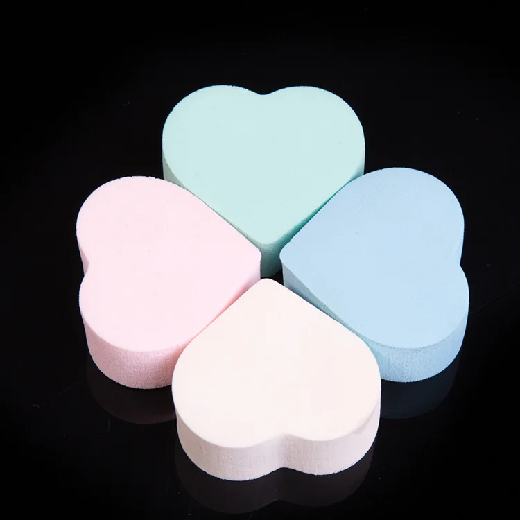 Wholesale Natural heart shape powder puff Foundation Makeup Cosmetic dry & wet BB Cream Beauty Tools 8000pcs/lot free shipping