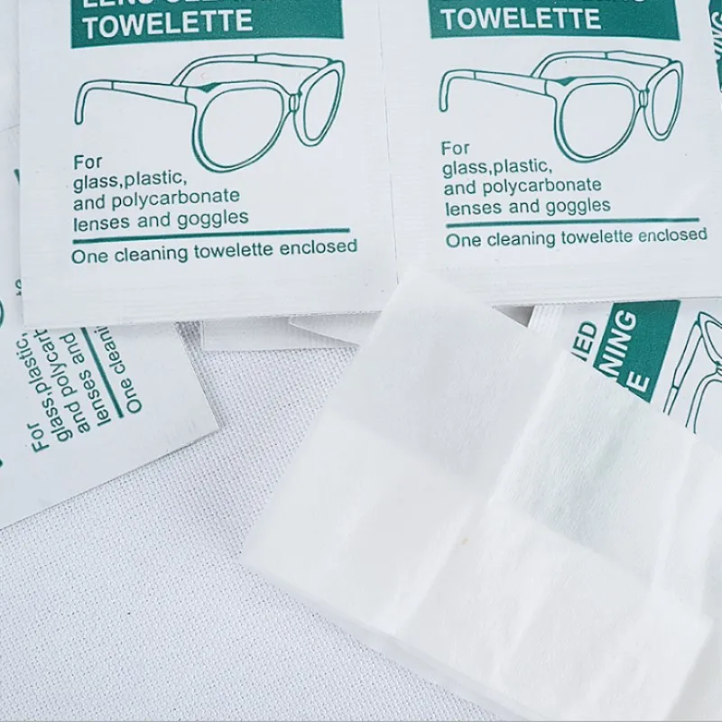 200 Pcs 8x15cm Disposable Wet Tissue Wipe Glasses Cleaning Cloth Gentle Formula Clean Decontamination Lens Cleaning Wipes