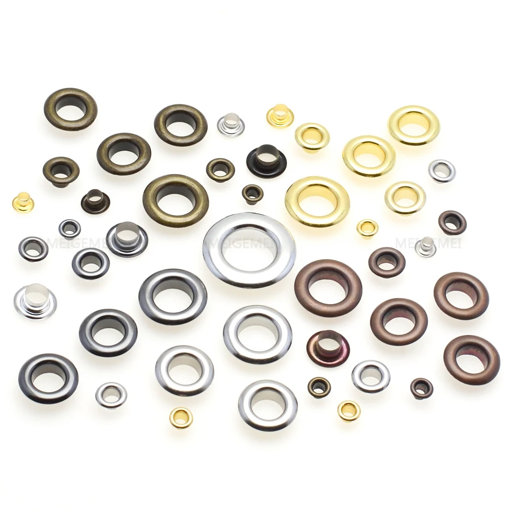 100pcs/pack Metal Eyelets Grommets 6MM 8MM for Leather Craft DIY Scrapbooking Shoes Fashion Practical Accessories