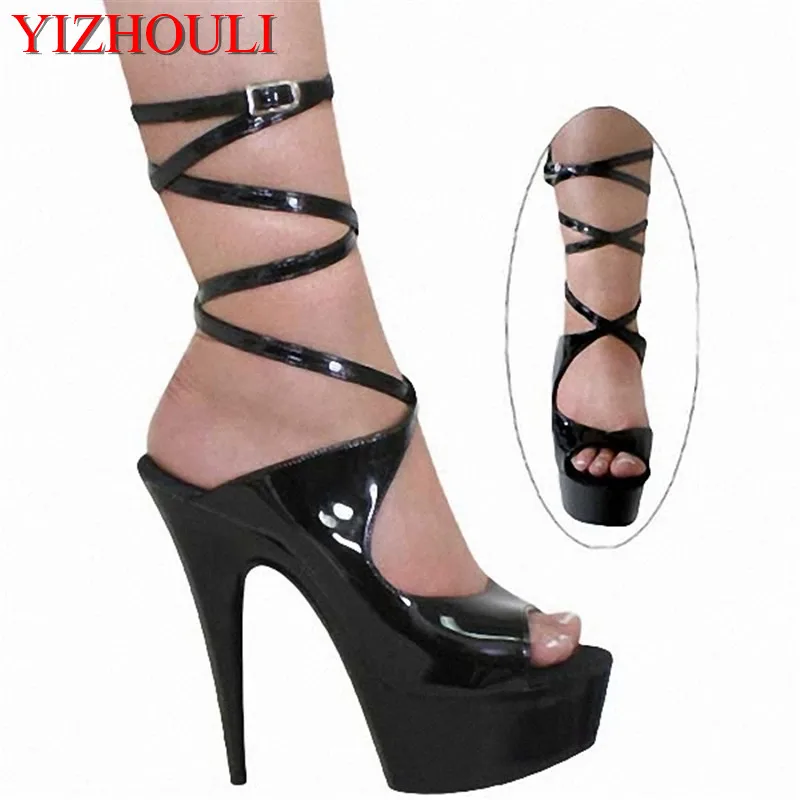 

summer new nightclub super heels 15cm sexy waterproof Taiwan fish mouth thick with thick sole sandals women's Dance Shoes