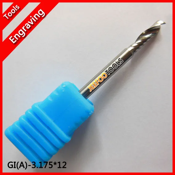 

3.175*12mm One Spiral Flute Solid Carbide End Mill, CNC Wood Engraving Tools, Router Tool for Wood, Acryl