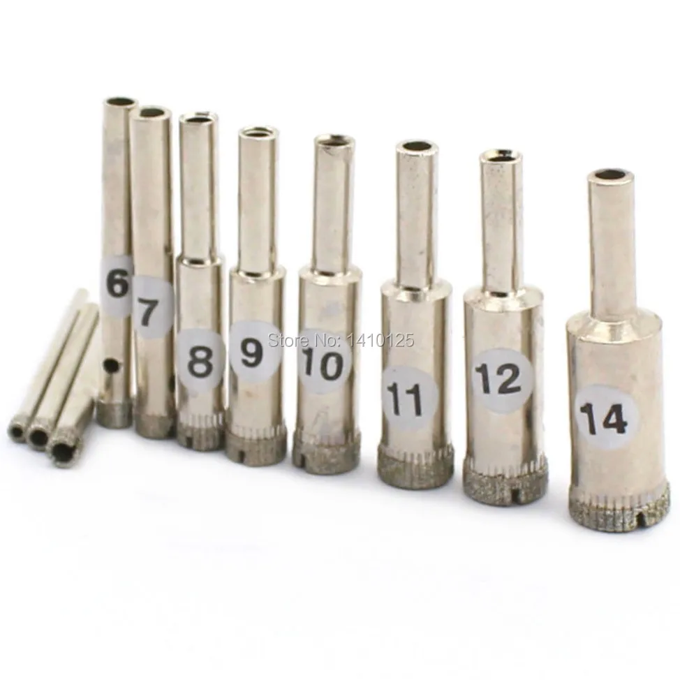 11Pcs 3 4 5 6 7 8 9 10 11 12 14 mm Diamond Core Drill Bit Coated Hole Cutter Saw Masonry Drilling Glass Tile Marble Granite