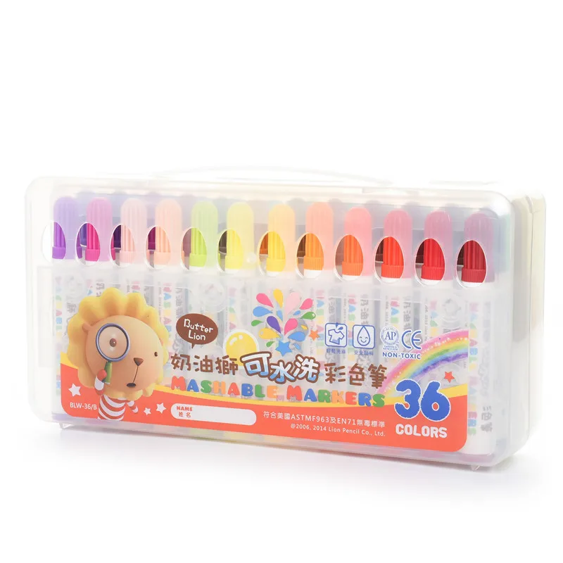 Simbalion 36 washable watercolor pen 24 color painting graffiti pen stationery set children safe