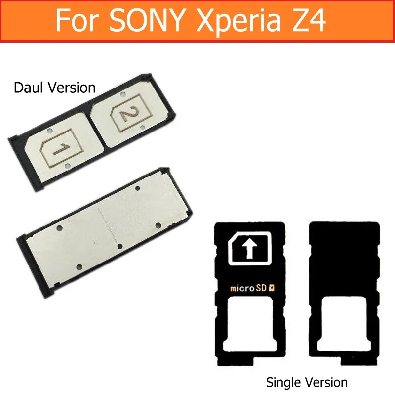 Genuine single & Daul Sim Card Slot Tray for Sony Xperia Z4 Z3+Plus E6553 E6533 Sim Card Tray Holder for Sony z4 sim card holder