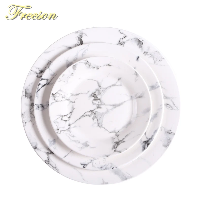 Marbling Porcelain Plate Dessert Dish Cake Dishes Sushi Dish Noodle Plates Fruit Tray Steak Plate Dinner Ceramic Tableware