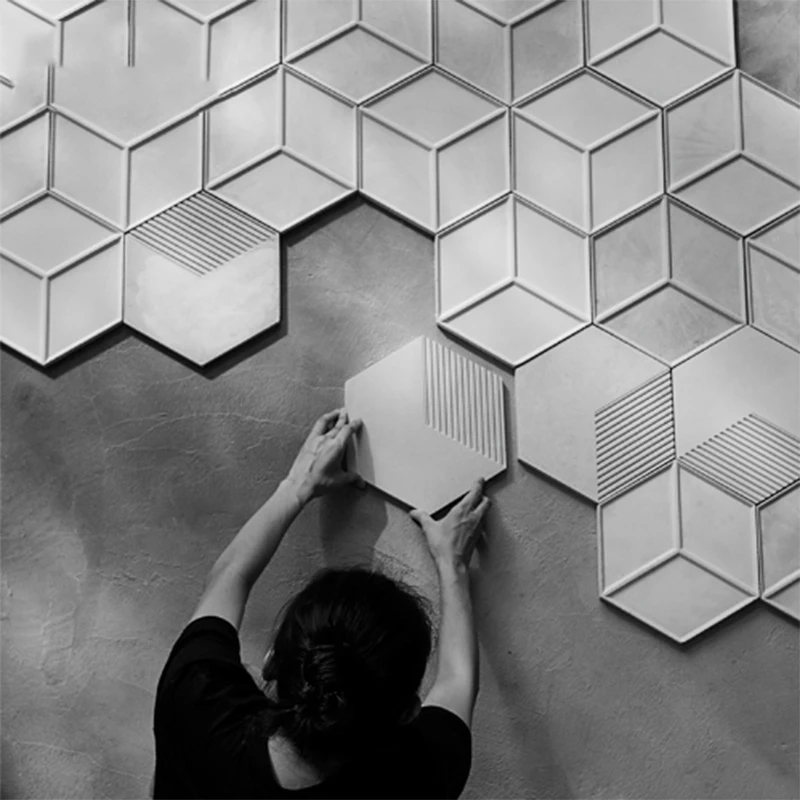 

Hexagonal concrete wall brick silicone mold cement background wall brick decoration mold plaster handmade mold