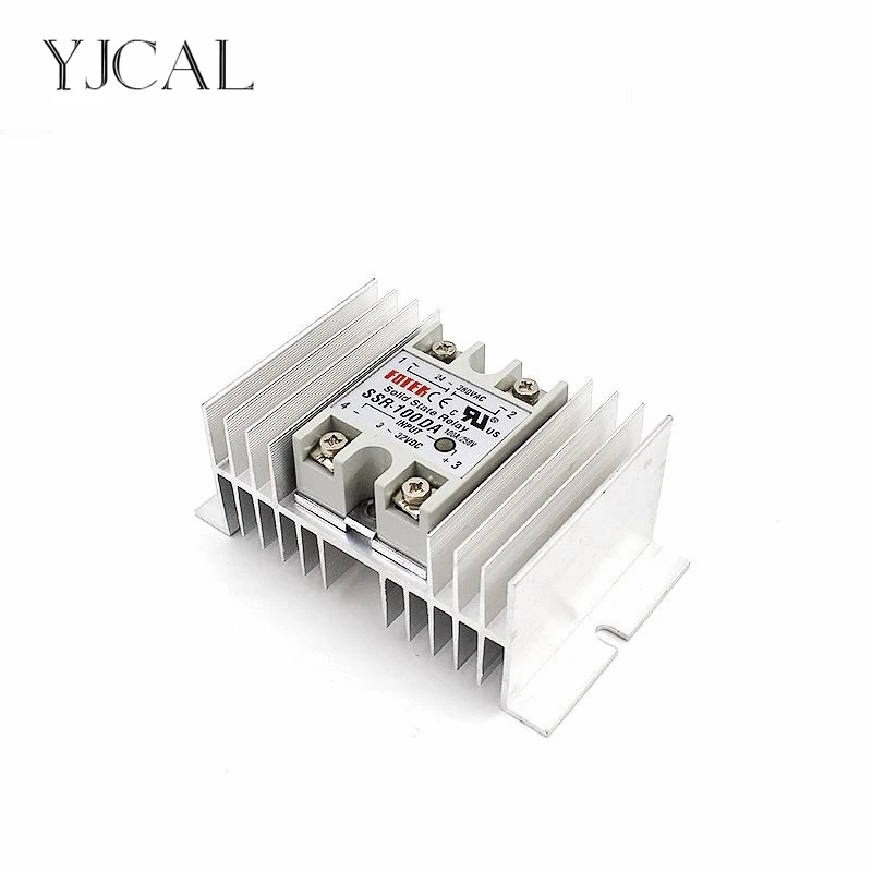 Single Phase Solid State Relay SSR Regulator Base Plate Aluminum M-type Heat Sink Dissipation Radiator Rail Mount For 40A-100A